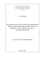 DSpace at VNU: Phát triển năng lực tư duy hóa học cho học sinh thông qua bài tập Hóa học chương 