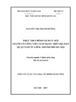 Thực thi chính sách ưu đãi người có công với cách mạng trên địa bàn quận Nam Từ Liêm, thành phố Hà Nội (tt)