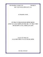 Xử phạt vi phạm hành chính trong lĩnh vực giao thông đường bộ  Từ thực tiễn huyện Hữu Lũng tỉnh Lạng Sơn (LV thạc sĩ)