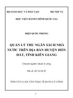 Quản lý thu ngân sách nhà nước trên địa bàn huyện Hòn Đất, tỉnh Kiên Giang (tt)
