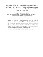 DSpace at VNU: Tác động biến đổi khí hậu đến ngành trồng lúa tại tỉnh Lào Cai và đề xuất giải pháp ứng phó