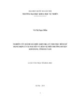 DSpace at VNU: Nghiên cứu đánh giá điều kiện địa lý cho mục đích sử dụng hợp lý tài nguyên và bảo vệ môi trường huyện Kim Bảng, tỉnh Hà Nam
