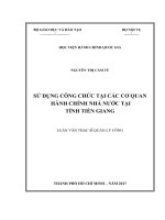 Sử dụng công chức tại các cơ quan hành chính nhà nước tại tỉnh Tiền Giang (LV thạc sĩ)