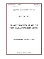 Quản lý nhà nước về báo chí trên địa bàn tỉnh Kiên Giang (LV thạc sĩ)