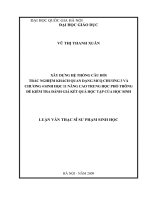 DSpace at VNU: Xây dựng hệ thống câu hỏi trắc nghiệm khách quan dạng MCQ chương 3 và chương 4 sinh học 11 nâng cao trung học phổ thông để kiểm tra đánh giá kết quả học tập của học sinh