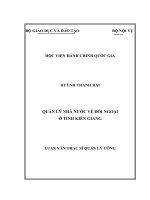 Quản lý nhà nước về đối ngoại ở tỉnh Kiên Giang (LV thạc sĩ)