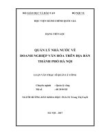 Quản lý nhà nước về doanh nghiệp văn hóa trên địa bàn thành phố Hà Nội (LV thạc sĩ)