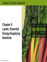 Clicker questions the science of NUTRITON 4th by thompson manore and vaughan chapter 05