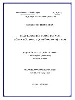 Chất lượng bồi dưỡng đội ngũ công chức Tổng cục đường bộ Việt Nam (LV thạc sĩ)