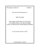 Phát triển nguồn nhân lực giáo viên các trường trung cấp chuyên nghiệp công lập trên địa bàn Tp.HCM (LV thạc sĩ)