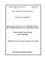 Hoạt động giám sát của HĐND Tp. Rạch Giá, tỉnh Kiên Giang (tt)