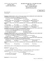 Đề kiểm tra học kỳ i năm học 20172018 môn tiếng anh 12 chuẩn mã đề 004 