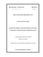 Giải quyết khiếu nại hành chính về đất đai tại huyện U Minh Thượng, tỉnh Kiên Giang (tt)