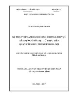 Xử phạt vi phạm hành chính trong lĩnh vực xây dựng ở đô thị  từ thực tiễn quận Cầu Giấy thành phố Hà Nội (tt)