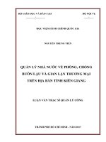 Quản lý nhà nước về phòng, chống buôn lậu và gian lận thương mại trên địa bàn tỉnh Kiên Giang (LV thạc sĩ)