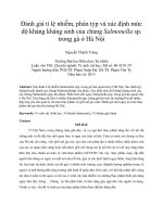 DSpace at VNU: Đánh giá tỉ lệ nhiễm, phân týp và xác định mức độ kháng kháng sinh của chủng Salmonella sp. trong gà ở Hà Nội