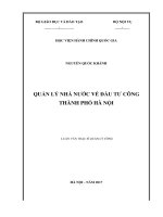 Quản lý nhà nước về đầu tư công thành phố Hà Nội (LV thạc sĩ)