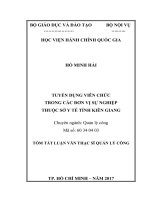 Tuyển dụng viên chức trong các đơn vị sự nghiệp thuộc Sở y tế tỉnh Kiên Giang (tt)