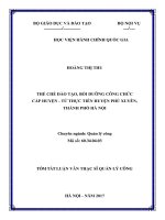Thể chế đào tạo bồi dưỡng công chức cấp huyện  từ thực tiễn huyện Phú Xuyên, thành phố Hà Nội (tt)