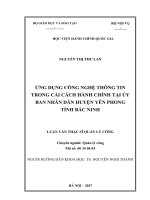 Ứng dụng công nghệ thông tin trong cải cách hành chính tại Ủy ban nhân dân huyện Yên Phong, tỉnh Bắc Ninh (tt)
