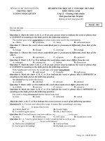 Đề kiểm tra học kỳ i năm học 20172018 môn tiếng anh 12 chuẩn mã đề 001 