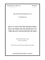 Quản lý nhà nước đối với hoạt động đào tạo nghề cho người khuyết tật trên địa bàn Tp.HCM (tt)