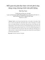 DSpace at VNU: Mối quan hệ giữa đạo hàm với tích phvà ứng dụng trong chương trình toán phổ thông