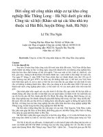 DSpace at VNU: Đời sống nữ công nhân nhập cư tại khu công nghiệp Bắc Thăng Long – Hà Nội dưới góc nhìn Công tác xã hội (Khảo sát tại các khu nhà trọ thuộc xã Hải Bối, huyện Đông Anh, Hà Nội)