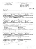 Đề kiểm tra học kỳ i năm học 20172018 môn tiếng anh 12 chuẩn mã đề 002 