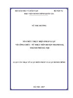 Tổ chức thực hiện pháp luật về công chức  Từ thực tiễn huyện Thanh Oai thành phố Hà Nội (LV thạc sĩ)