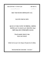 Quản lý nhà nước về phòng, chống buôn lậu và gian lận thương mại trên địa bàn tỉnh Kiên Giang (tt)