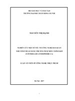 Nghiên cứu một số yếu tố công nghệ bảo quản nho Ninh Thuận bằng phương pháp điều chỉnh khí (Controlled AtmosphereCA) (LA tiến sĩ)