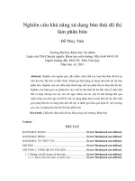 DSpace at VNU: Nghiên cứu khả năng sử dụng bùn thải đô thị làm phân bón