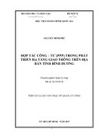Hợp tác côngtư (PPP) trong phát triển hạ tầng giao thông trên địa bàn tỉnh Bình Dương (tt)