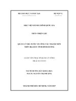 Quản lý nhà nước về công tác thanh niên trên địa bàn tỉnh Bình Dương (LV thạc sĩ)