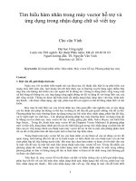 DSpace at VNU: Tìm hiểu hàm nhân trong máy vector hỗ trợ và ứng dụng trong nhận dạng chữ số viết tay Researching Kernels of Support Vector Machine and Their Applications in Handwriting