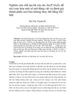 DSpace at VNU: Nghiên cứu chế tạo hệ xúc tác Zn,P Al 2O3 để etyl este hóa một số mỡ động vật và đánh giá thành phần axit béo không thay thế bằng GC-MS