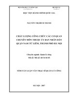 Chất lượng công chức các cơ quan chuyên môn thuộc Ủy ban nhân dân quận Nam Từ Liêm thành phố Hà Nội (tt)