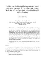 DSpace at VNU: Nghiên cứu dự báo ảnh hưởng của quy hoạch phát triển khu kinh tế Vân Đồn - tỉnh Quảng Ninh đến môi trường và đề xuất giải pháp phát triển bền vững
