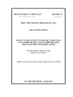 Quản lý nhà nước về tạm trú, tạm vắng của chính quyền cấp xã trên địa bàn thị xã Hà Tiên, tỉnh Kiên Giang (tt)