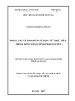 Pháp luật về bảo hiểm xã hội  từ thực tiễn thị xã Sông Công tỉnh Thái Nguyên (tt)