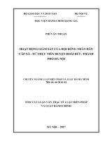 Hoạt động giám sát của Hội đồng nhân dân cấp xã  Từ thực tiễn huyện Hoài Đức thành phố Hà Nội (tt)