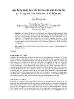 DSpace at VNU: Áp dụng máy học để tìm ra các đặc trưng tối ưu trong các bài toán xử lý số liệu lớn