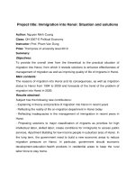 Project title Immigration into Hanoi Situation and solutions