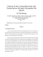 DSpace at VNU: Công tác tổ chức và hoạt động tại thư viện Trường Đại học Kỹ thuật Công nghiệp Thái Nguyên