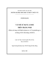 DSpace at VNU: Vấn đề sử dụng Audio trên trang web (Khảo sát trang web Radiovietnam.vn và Vovgiaothong.vn từ tháng 4 2013 đến tháng 10 2014)