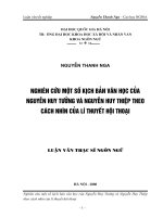 DSpace at VNU: Nghiên cứu một số kịch bản văn học của Nguyễn Huy Tưởng và Nguyễn Huy Thiệp theo cách nhìn của lí thuyết hội thoại