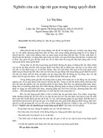 DSpace at VNU: Nghiên cứu các tập rút gọn trong bảng quyết đinh