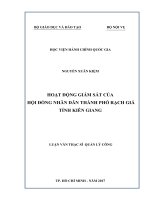 Hoạt động giám sát của HĐND Tp. Rạch Giá, tỉnh Kiên Giang (LV thạc sĩ)