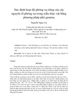 DSpace at VNU: Xác định hoạt độ phóng xạ riêng của các nguyên tố phóng xạ trong mẫu thực vật bằng phương pháp phổ gamma